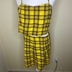 3/$10 Yellow Plaid Crop Tank and Skirt 1X - Target